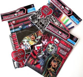 Monster High Gift Set Pencil Case, Journal, Tape Book Cover for Secret 