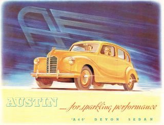 1949 1950 Austin A40 Devon Original Dealer Sales Brochure Folder