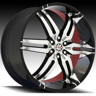 24 INCH SCARLET 8BP WHEELS AND TIRES CHEVY AVALANCHE