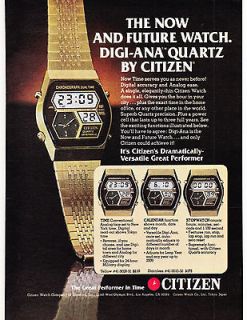 Original Print Ad 1979 The Now and Future Watch. DIGI ANA QUARTZ BY 