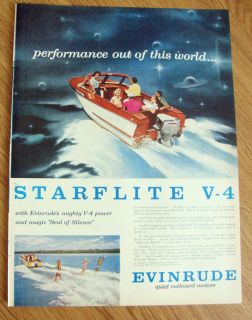   Evinrude Boat Motor Ad Starflite V 4 Performance out of this World