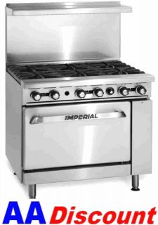   IMPERIAL 36 COMMERCIAL 6 OPEN BURNER / 1 OVEN GAS RANGE STOVE IR 6