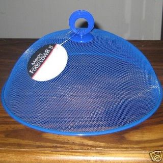 MESH FOOD COVER DOME 10¾ x 3¾ PICNIC BBQ CAMPING BLUE Fast FREE US 
