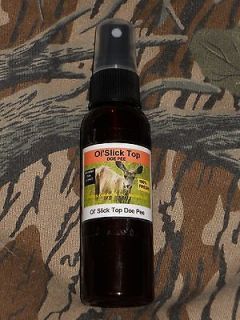 Ol Slick Top Doe Pee   2oz. Bottle of Whitetail Doe Urine/ Deer Lure
