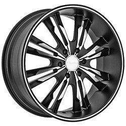   Panther 908 Black Wheels Rims 5x4.5 5x114.3 +15 / Acura MDX Ford Edge