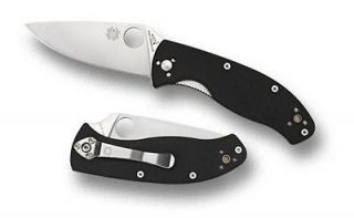   Folding Pocket Knife Black G10 Handle Plain Edge Blade C122GP