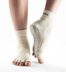 TOESOX Toe Sox Yoga Pilates Sock UNDYED w GRIPS 1/2 TOE 