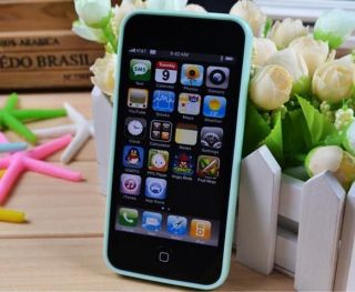 Mint Green TPU Bumper Frame Case Back Cover For iphone 5G+LCD Film