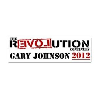 GARY JOHNSON 2012 The RON PAUL THE REVOLUTION CONTINUES 10 Pack Bumper 