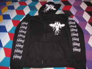   zippered hoodie jacket black metal death mutiilator deathspell omega