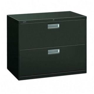 Hon 600 Series 2 Drawer Metal Lateral File Cabinet, 36 Wide, Dark 
