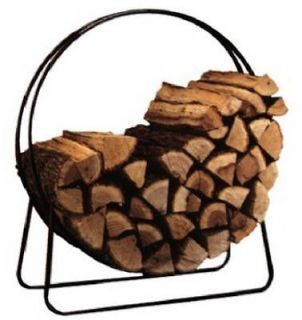 Round Fireplace Firewood Log Holder Hoop Rack   NIB