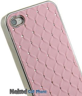 LUXMO SHABBY CHIC PINK CHROME STUDDED DIAMOND CASE COVER FOR APPLE 