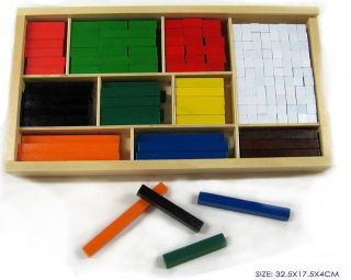 WOODEN CUISENAIRE RODS Educational Toy MATHS Fractions MATHEMATICS 