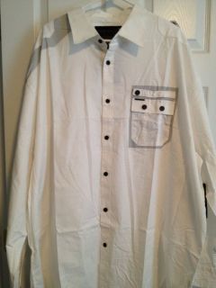 New Marc Ecko Cut and Sew Long Sleeve Button Front Shirt 4XL 5XL Big 