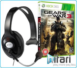 Gears of War 3 Xbox 360 Game + Venom Comms Elite Headset BRAND NEW 
