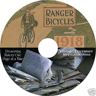 1900 to 1923 Mead   Ranger Bicycle Catalogs on CD