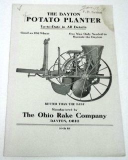 Dayton 1919 Potato Planter Sales Brochure