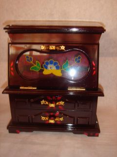 Vintage Ballerina Musical Jewelry Box 1 mirror, 2 drawers and 1 