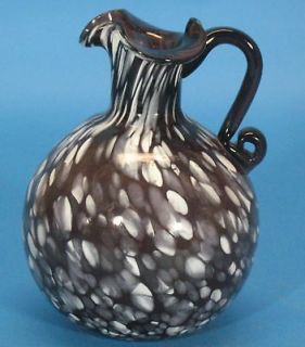 Antique Victorian Hand Blown Nailsea Art Glass Vase