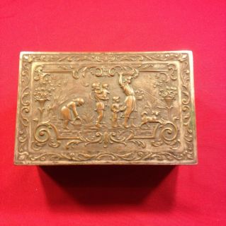 Vintage Jewelry Box/Trinket Box Silver Plate Over Copper