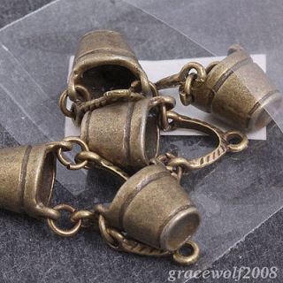 5pcs vintage Bucket Antique Brass decorative craft DIY bead Charm 