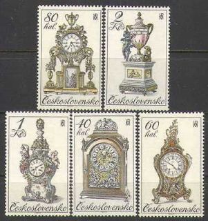 Czechoslovakia 1979 Antique Clocks/Porcelain/Art/Time/Timepieces 5v 