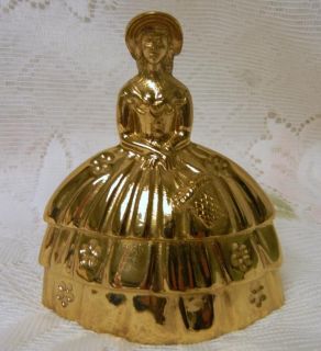 Antique Brass or Bronze Figural Bell Victorian Woman Girl c 1920s