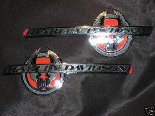 Harley NOS 90th anniversary gas tank emblems badges set