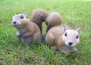 Realistic Baby Squirrel Garden Statues Outdoor Lawn Decor 2 pcs