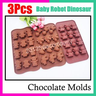   Dinosaur Turtle Robot Chocolate Candy Ice Cake Mold Cutter Bakeware