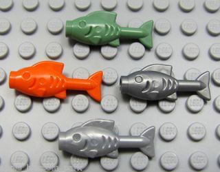 FREE SHIP 4 Lego FISH Animals  Minifig Food  Sand Green Orange Pearl 