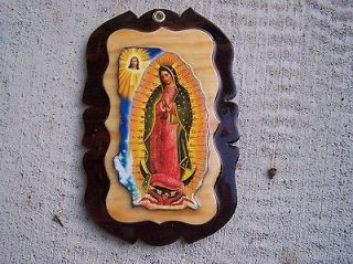 Modern Retablo Ex Voto   Virgin of Guadalupe with Jesus and Dove 