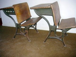 Antique School Student Combination Desks (Set of 2) American Seating 