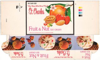 Old box ST CHARLES ICE CREAM Fruit and Nut St Charles Missouri unused 