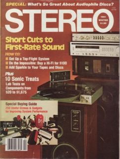 Stereo Magazine Winter 1981 Threshold Stasis 3, Kenwood KR 770, Aiwa 