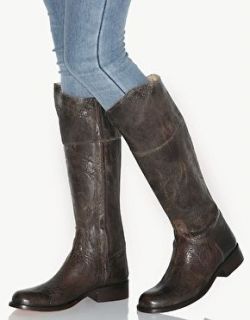 Steve Madden Brown Distressed Leather Knee High Riding Boots Size 10