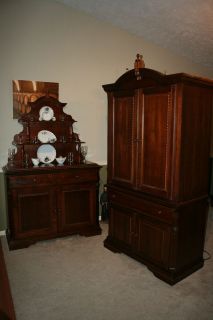 BROYHILL TV AMOUR AND BUFFET WITH SHELF UNIT ON TOP. BOTH ARE A 2 