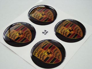 4x Porsche racing stickers caps emblem bage decals F1