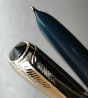 Blue Black Jeweled PARKER 51 Aerometric Fountain Pen Octanium B Nib 