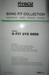 Pinnacle Speakers S Fit SYS 6000 500W 5.1 Home Theater System +Monster 