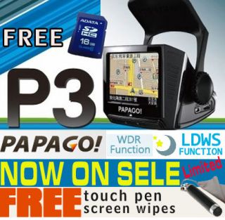 NEW Papago P3 Car DVR Full HD 1080P GPS/ G Sensor/ LDWS/ 130 degree 