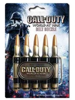   World At War Video Game Bullet Clip Shell Ammo Belt Buckle Licensed