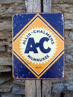 Vintage Antique Style Retro Sign AC Allis Chalmers Farm Machinery Ad 