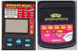 Lot of 2 Radica Handheld Video game Pocket Slots 1370 Draw Deuces 