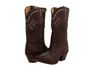 Womens Tony Lama VF6015 Brown Chocolate Rancho Vintage Cowboy Boot