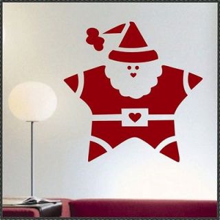 Holiday Vinyl Wall Lettering Santa Star Christmas Decal size 22 x 22