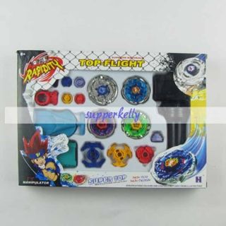 Top Super Metal Fusion Double String Launcher Beyblade Battle Toy Set 