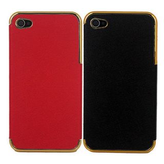 2PCS Cool Red & Black Back Cover Cases Skin for Apple iPhone 4 4G 4th 