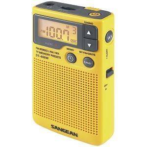 SANGEAN DIGITAL AM/FM POCKET RADIO w/WEATHER, # DT 400W